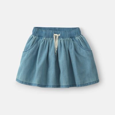 Girls Chambray Denim Skort - Indigo