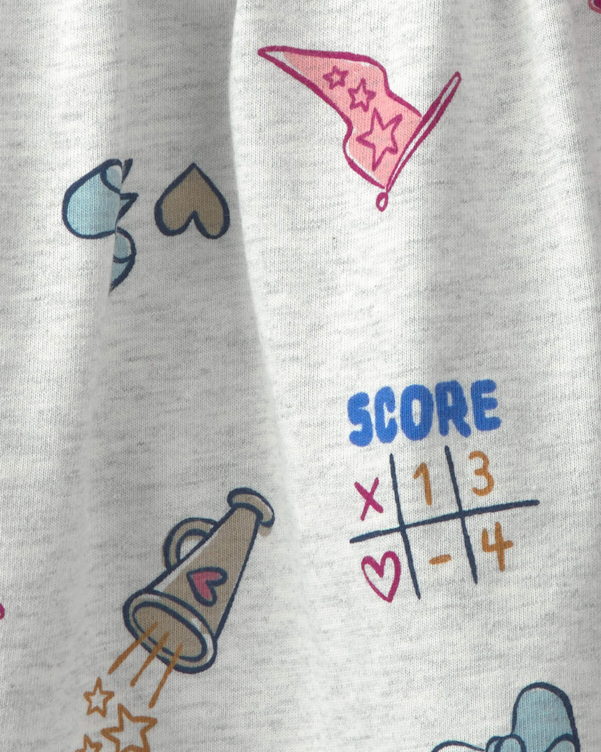 Girls 'Go Team' Cotton Skort - Grey - Image 3
