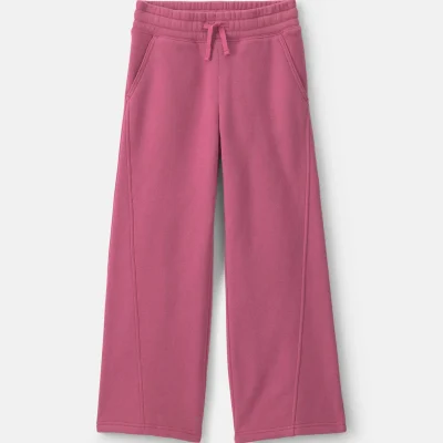 Girls Fleece Wide-Leg Active Pants - Pink