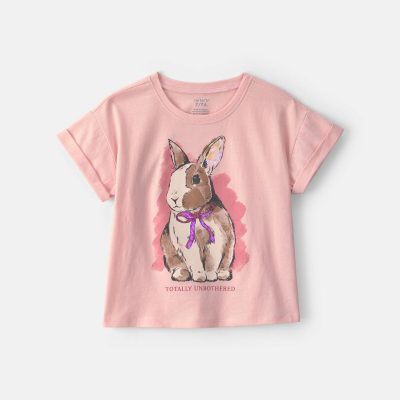 Girls Bunny Graphic Tee - Pink
