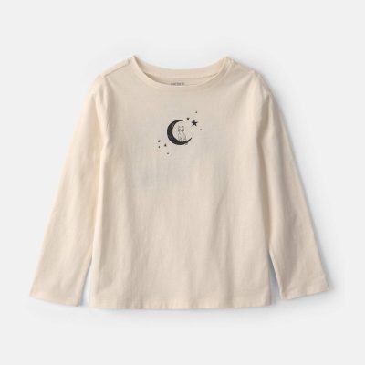 Girls 'Ghosted' Halloween Long-Sleeve Graphic Tee - Cream