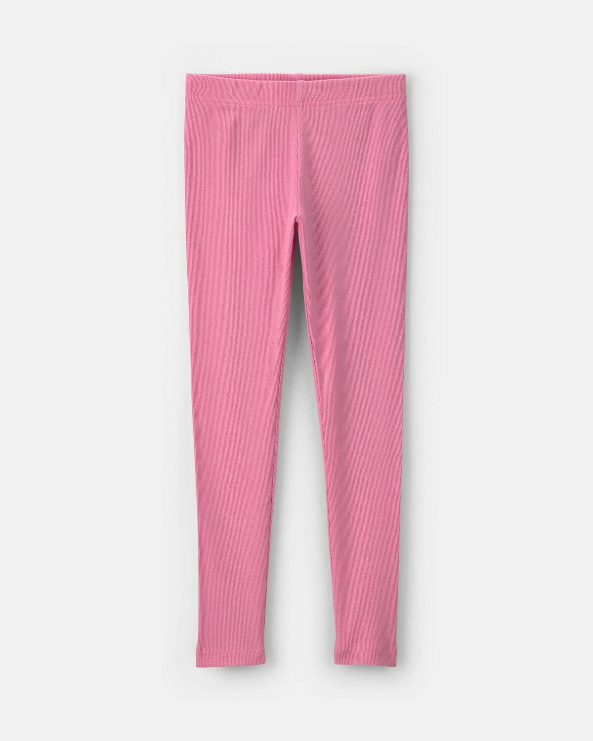 Girls Pull-On Stretch Rib Leggings - Pink