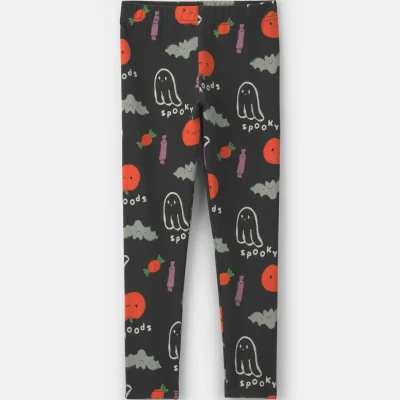 Girls Halloween Pull-On Stretch Leggings - Black