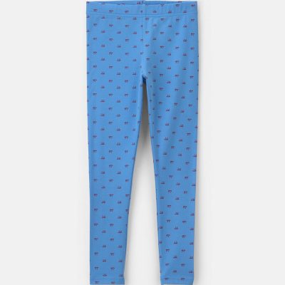 Girls Bow Pull-On Stretch Leggings - Blue