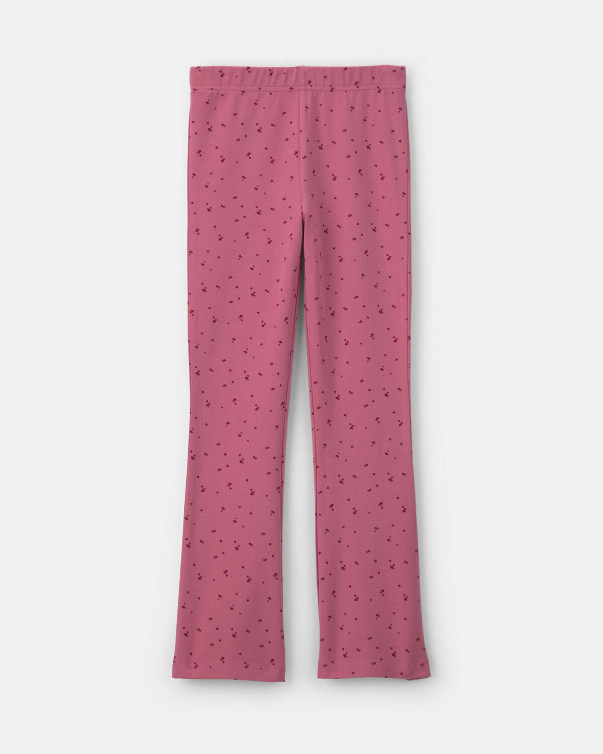 Girls Heart Cotton Pull-On Stretch Flare Leggings - Pink - Image 2
