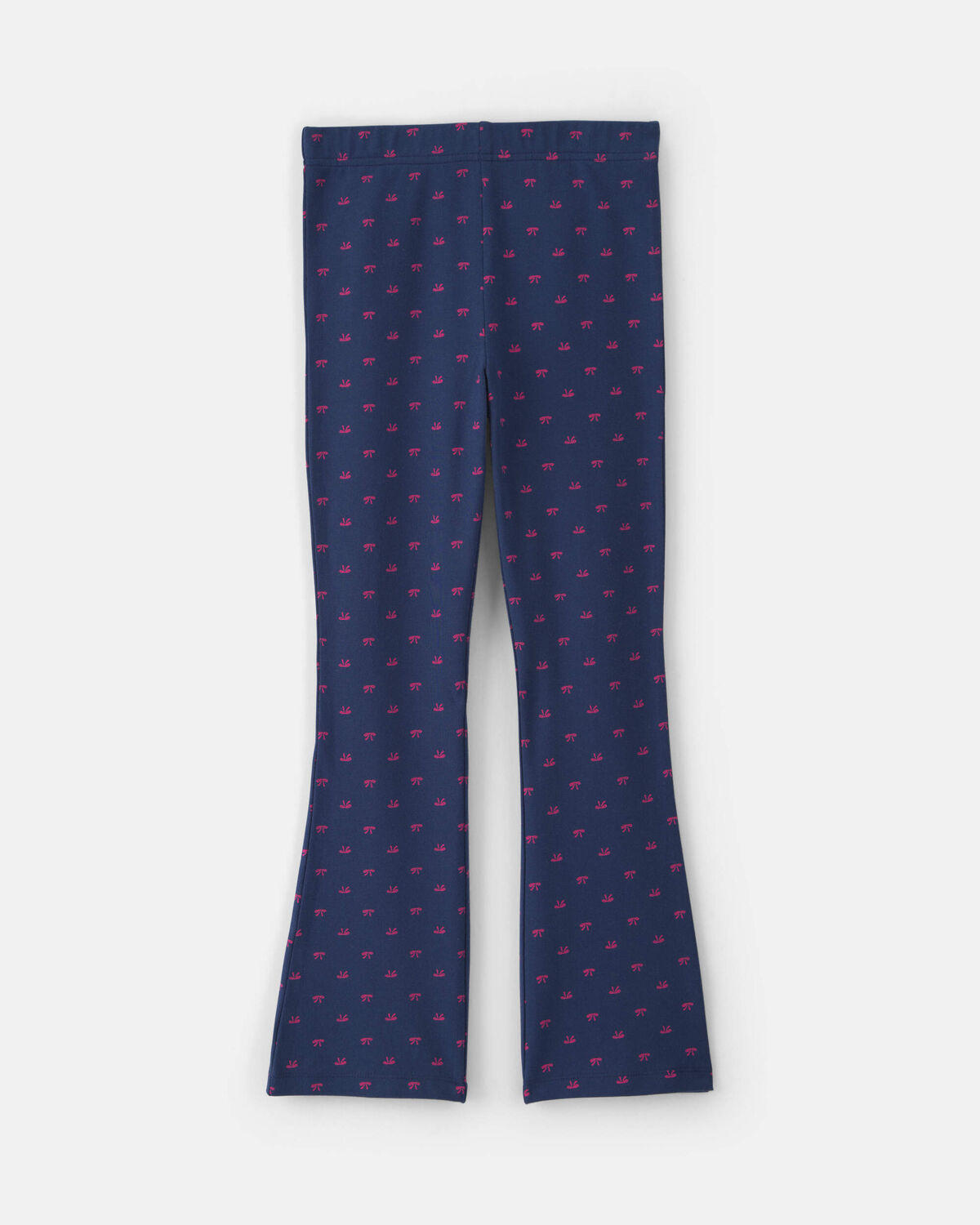 Girls Bow Cotton Pull-On Stretch Leggings - Navy Blue - Image 2