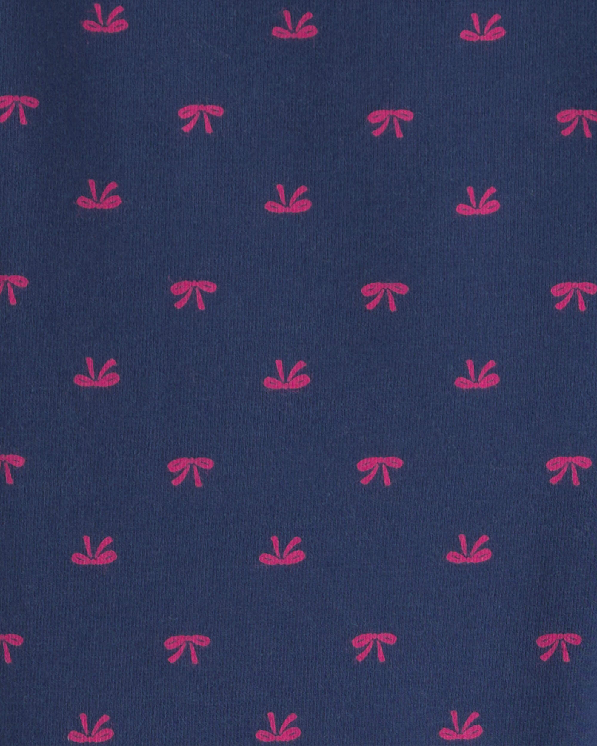 Girls Bow Cotton Pull-On Stretch Leggings - Navy Blue - Image 4