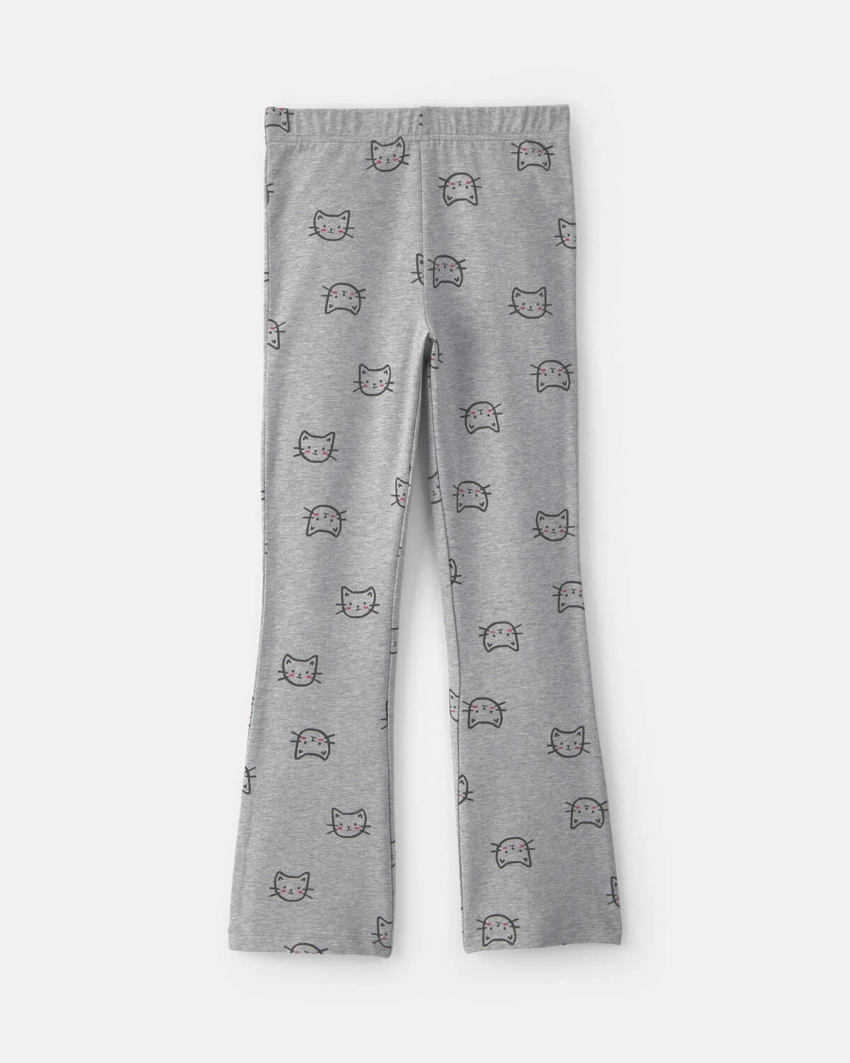 Girls Cat Cotton Pull-On Stretch Leggings - Grey - Image 2