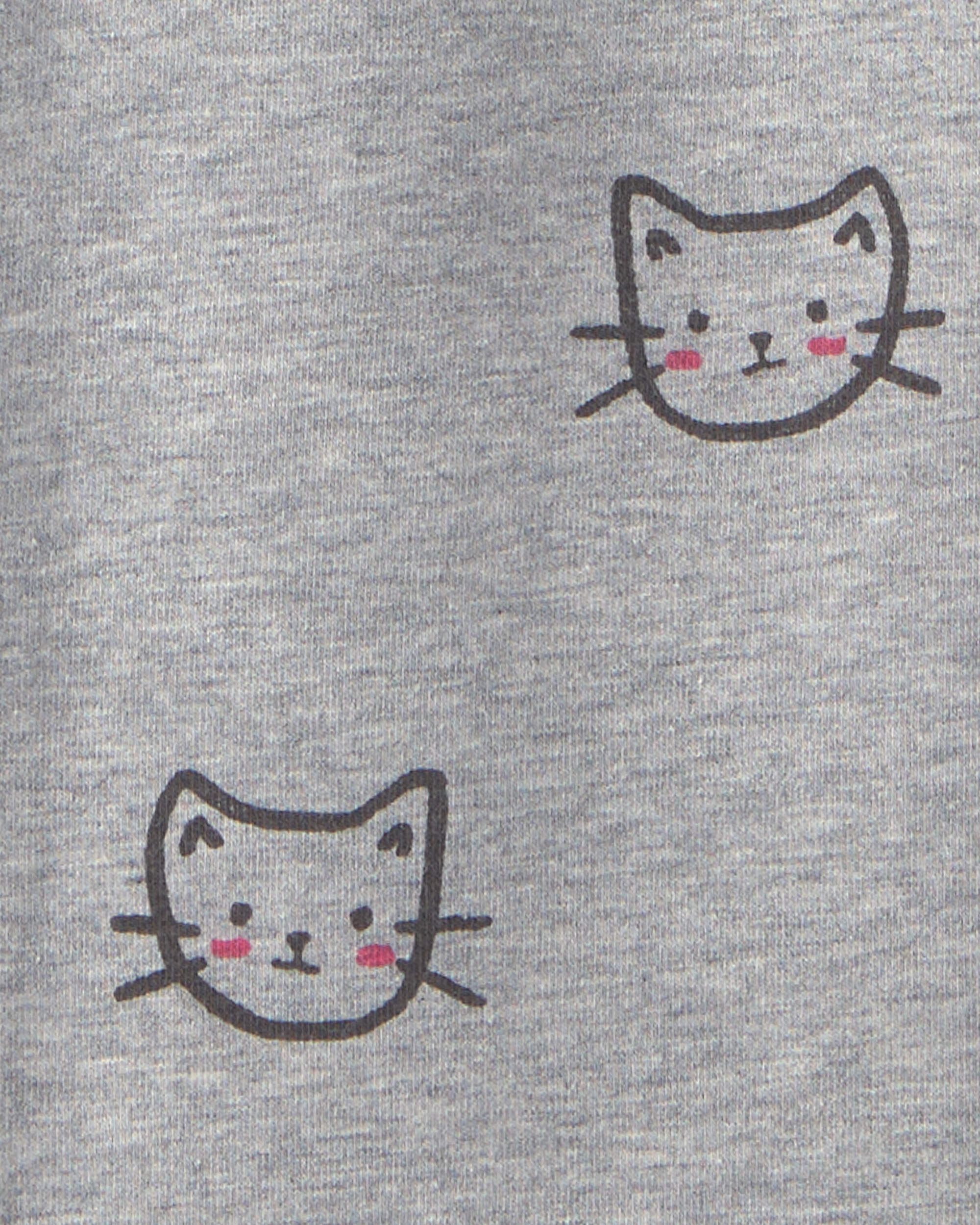 Girls Cat Cotton Pull-On Stretch Leggings - Grey - Image 4