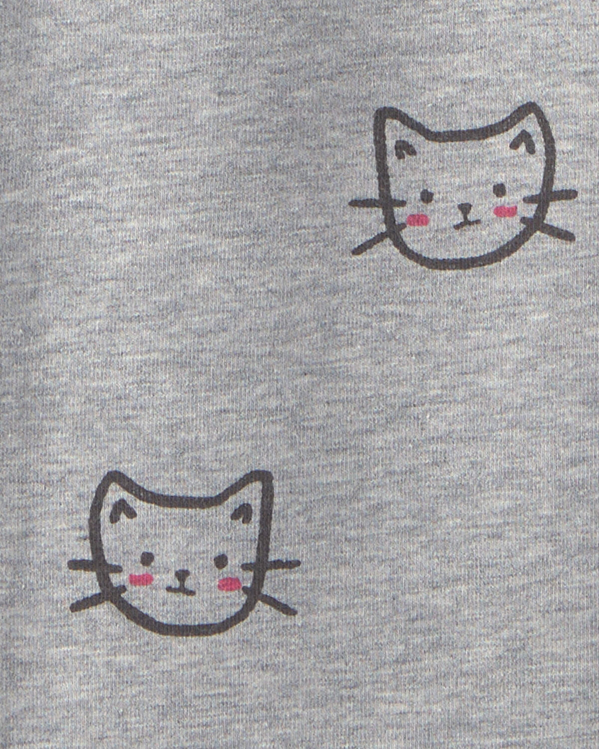 Girls Cat Cotton Pull-On Stretch Leggings - Grey - Image 3