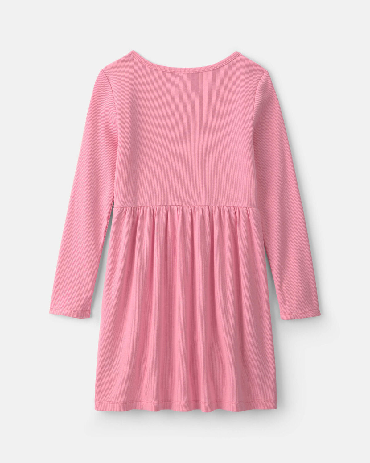 Girls Rib Long-Sleeve Dress - Pink - Image 2