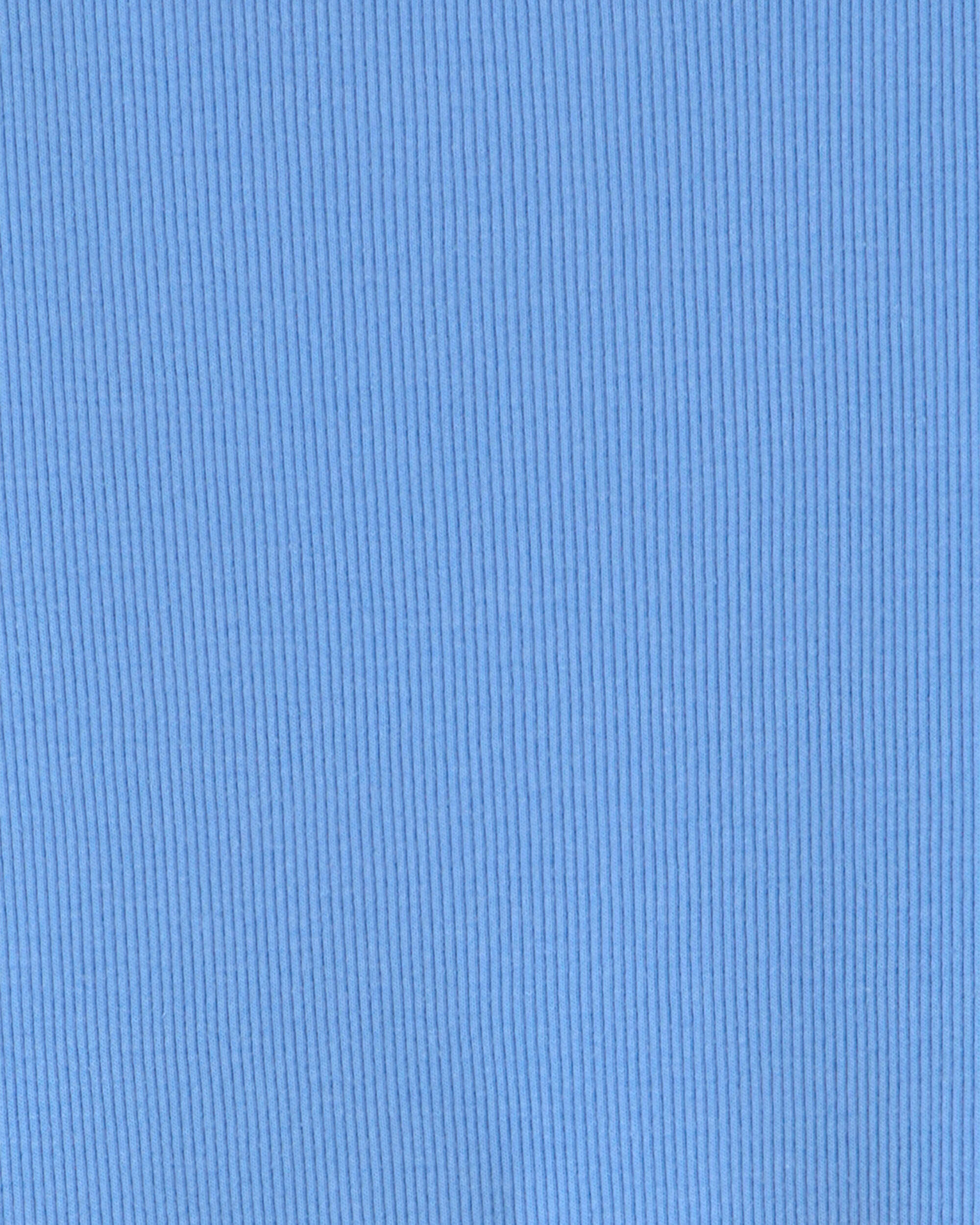 Girls Rib Short-Sleeve Dress - Blue - Image 4