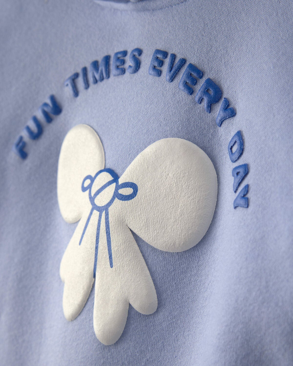 Girls 2-Piece Bow Fleece Hoodie & Pant Set - Blue - Image 4