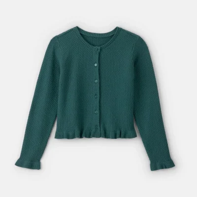 Girls Cardigan Sweater - Green