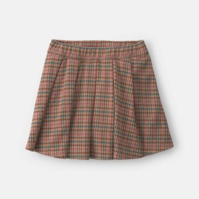 Girls Houndstooth Skort - Brown