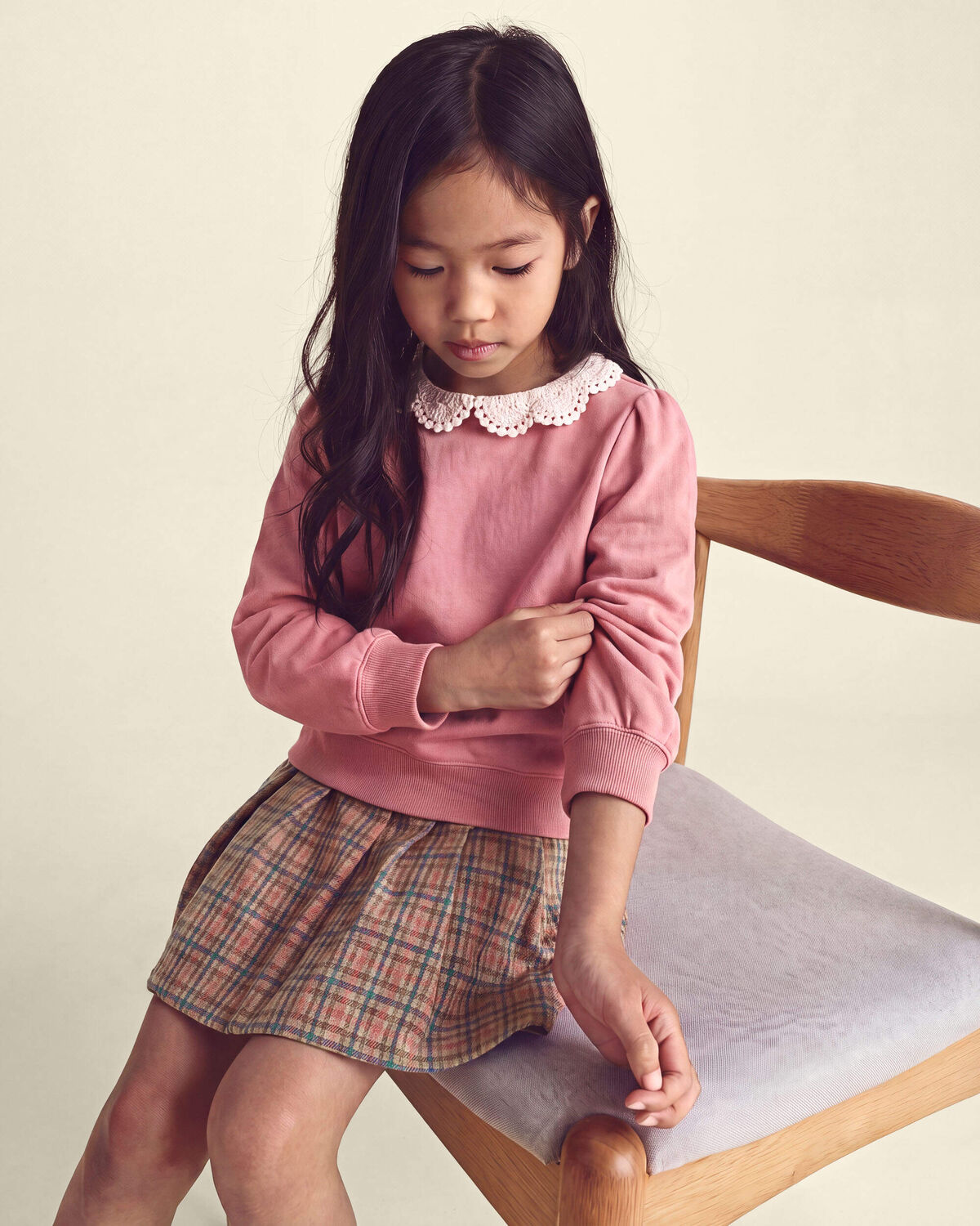 Girls Houndstooth Skort - Brown - Image 4