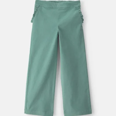 Girls Corduroy Wide-Leg Pants - Green
