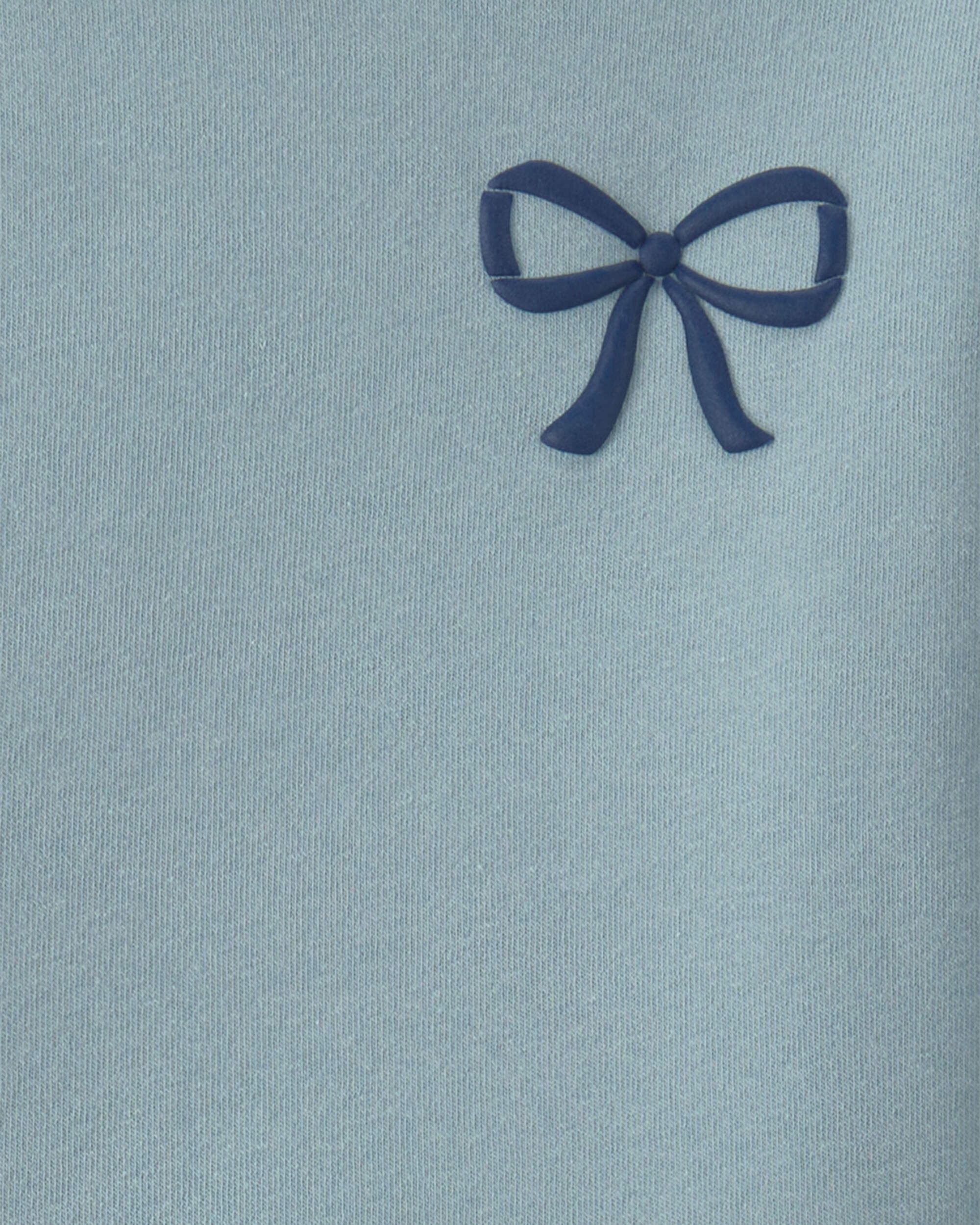 Girls 2-Piece Bow Fleece Pullover & Pant Set - Blue - Image 6