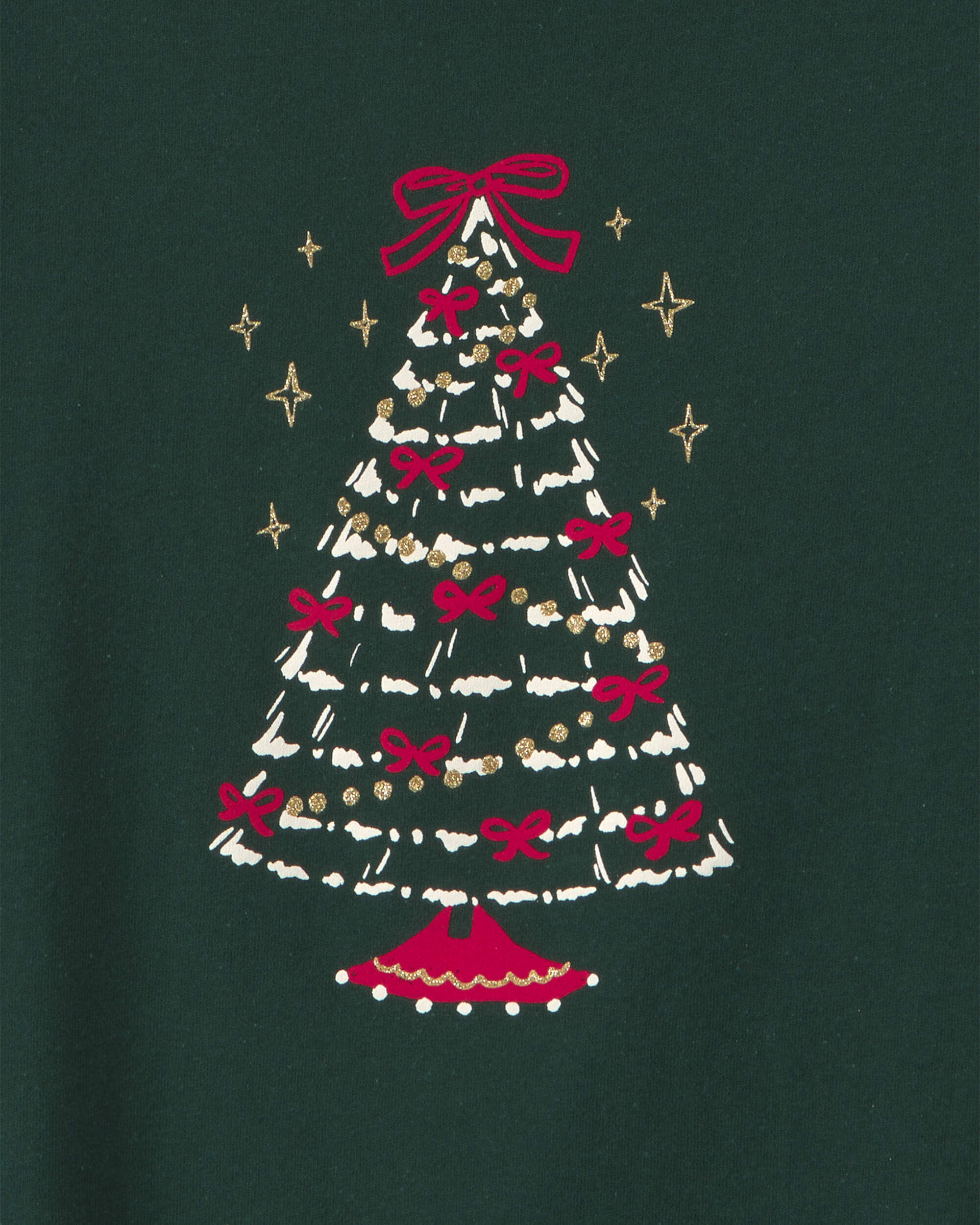 Girls Christmas Tree Long-Sleeve Graphic Tee - Green - Image 3