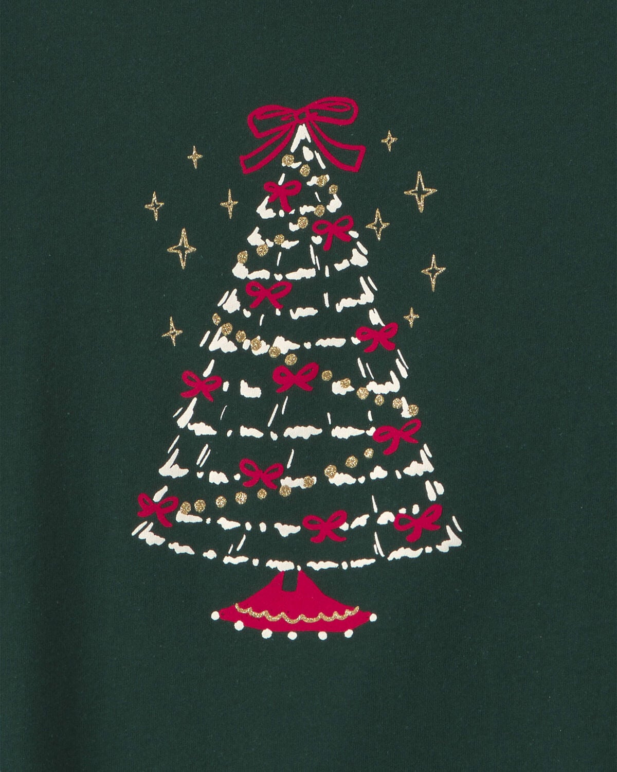 Girls Christmas Tree Long-Sleeve Graphic Tee - Green - Image 2