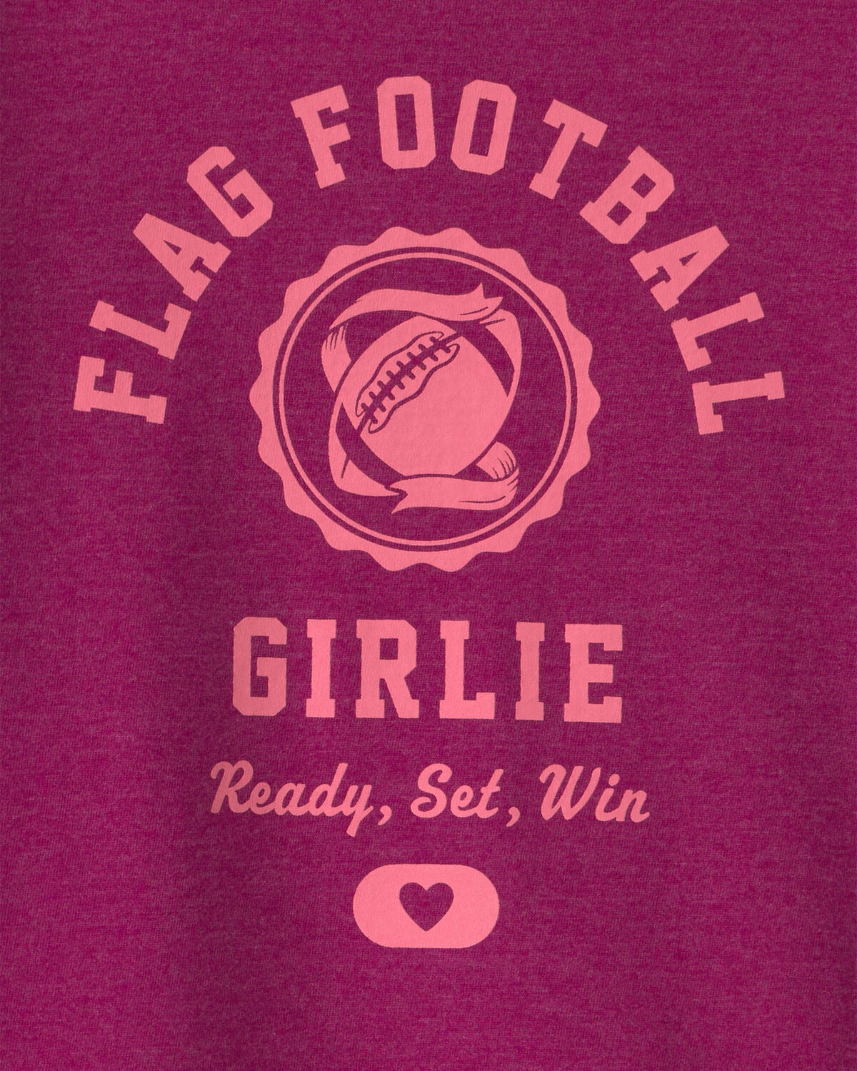 Girls 'Flag Football Girlie' Long-Sleeve Graphic Tee - Burgundy - Image 2