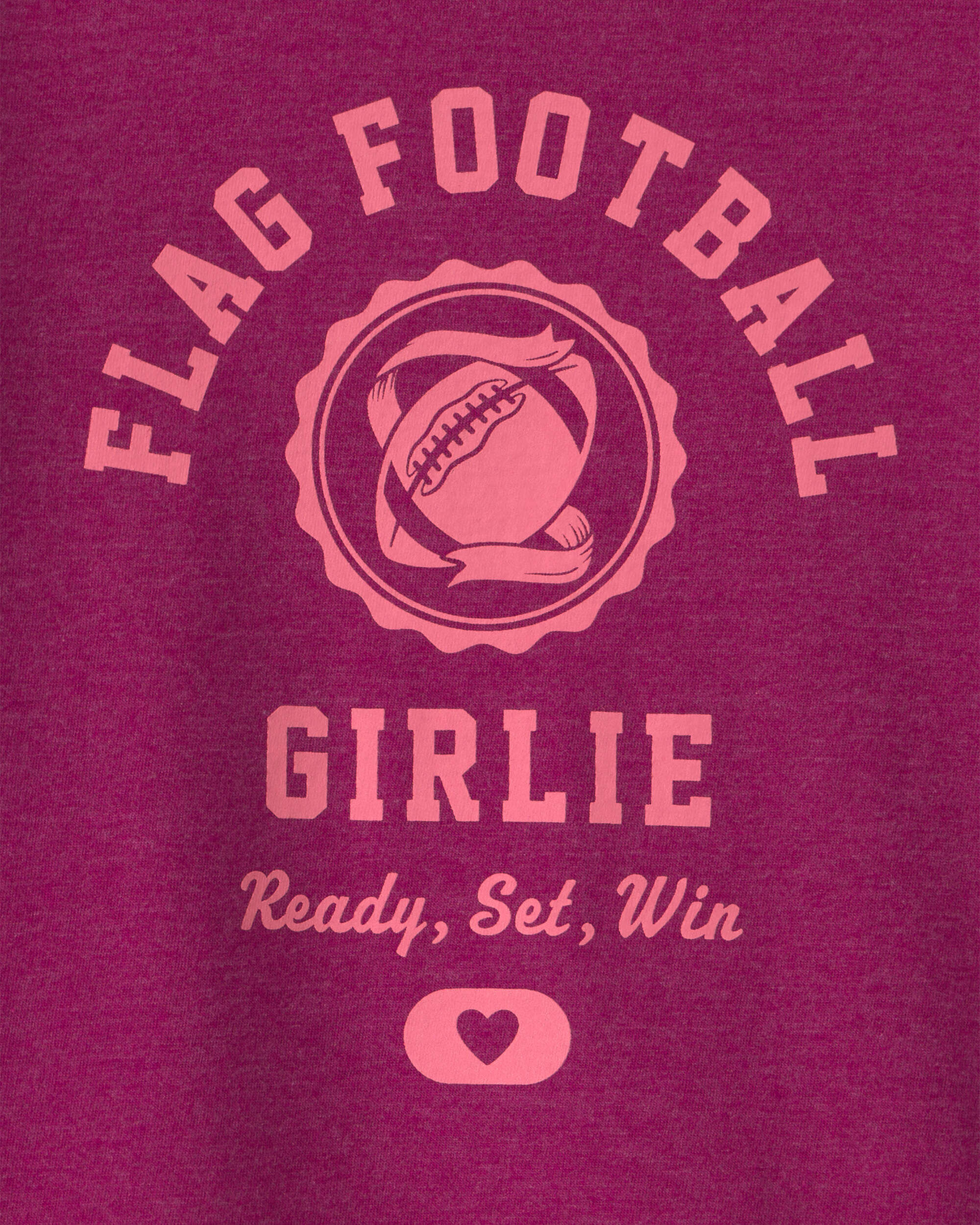 Girls 'Flag Football Girlie' Long-Sleeve Graphic Tee - Burgundy - Image 3