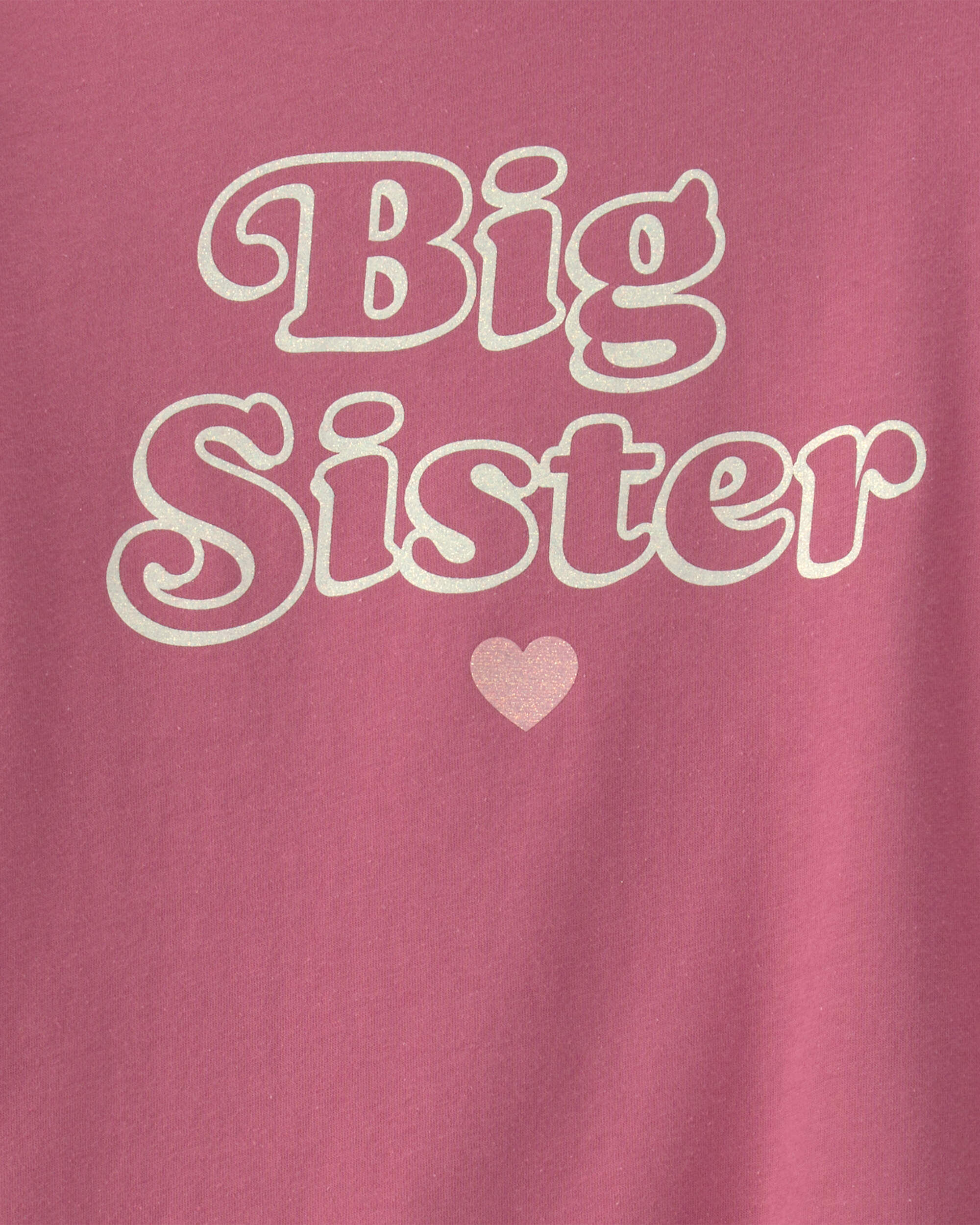 Girls 'Big Sister' Long-Sleeve Graphic Tee - Pink - Image 3