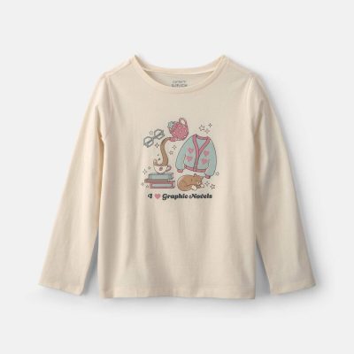 Girls Graphic Novels Long-Sleeve Graphic Tee - Cream