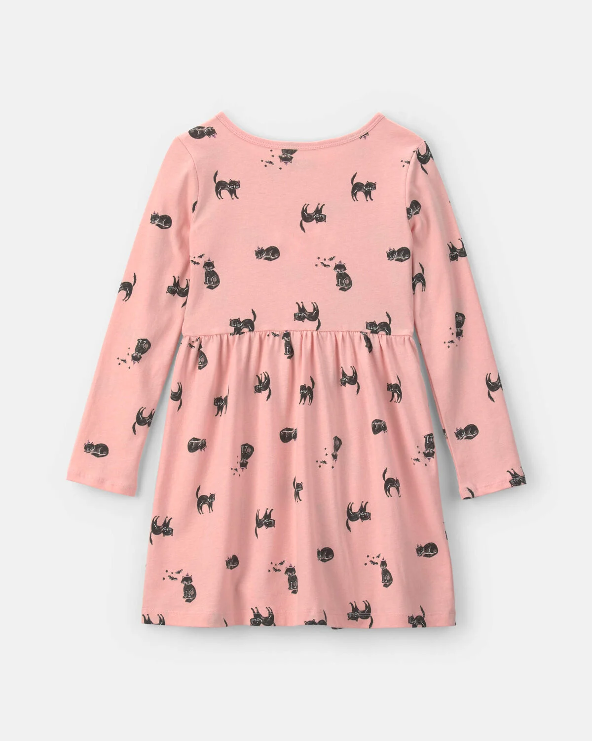 Girls Halloween Cat Long-Sleeve Dress - Pink - Image 2