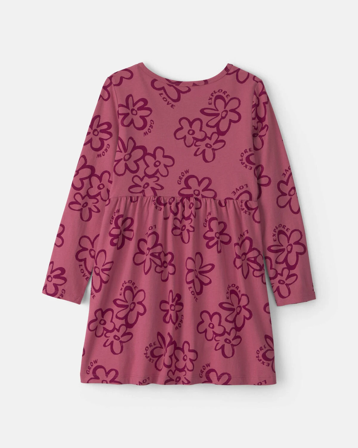 Girls Floral Long-Sleeve Dress - Pink - Image 2