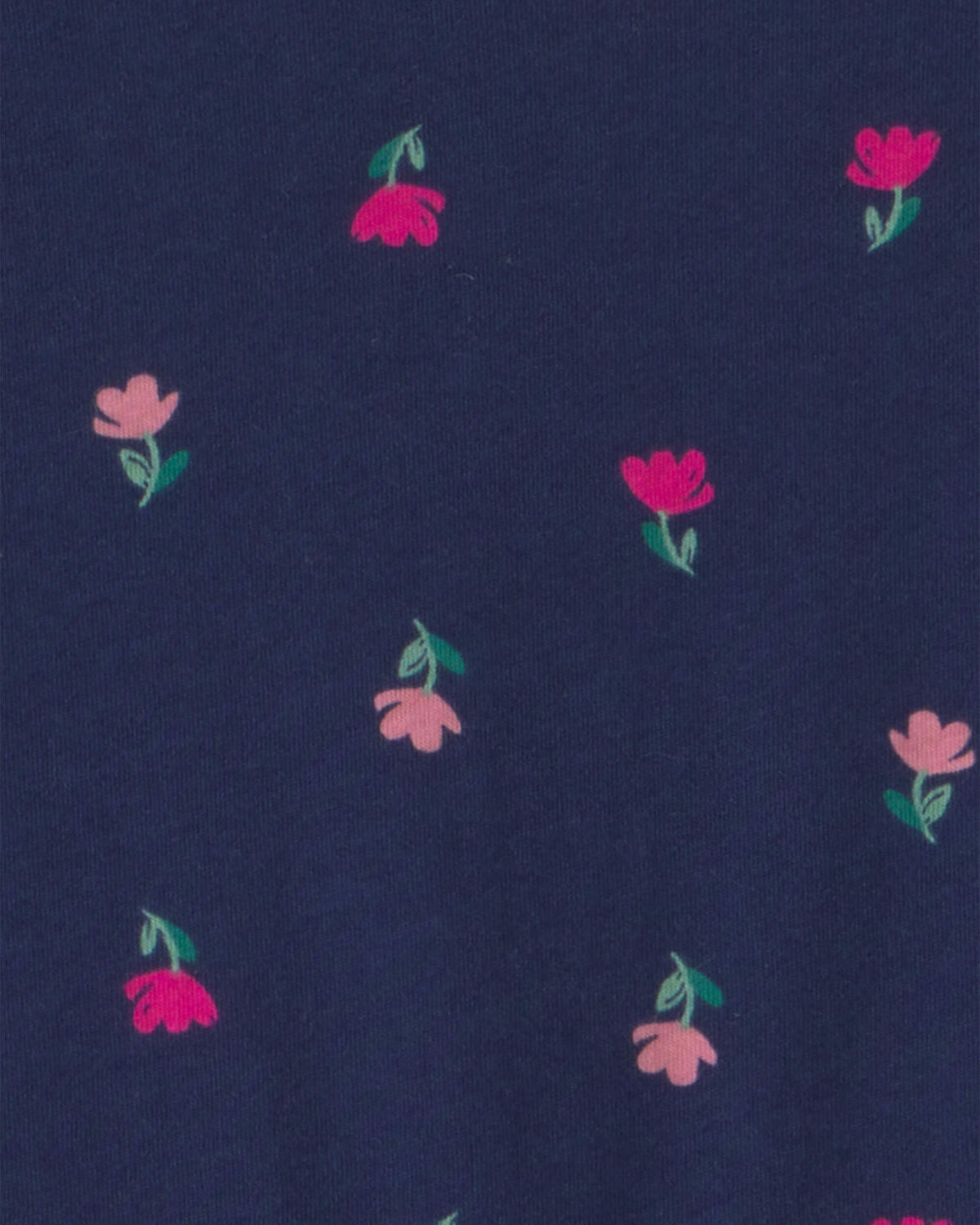Girls Floral Long-Sleeve Dress - Navy Blue - Image 3