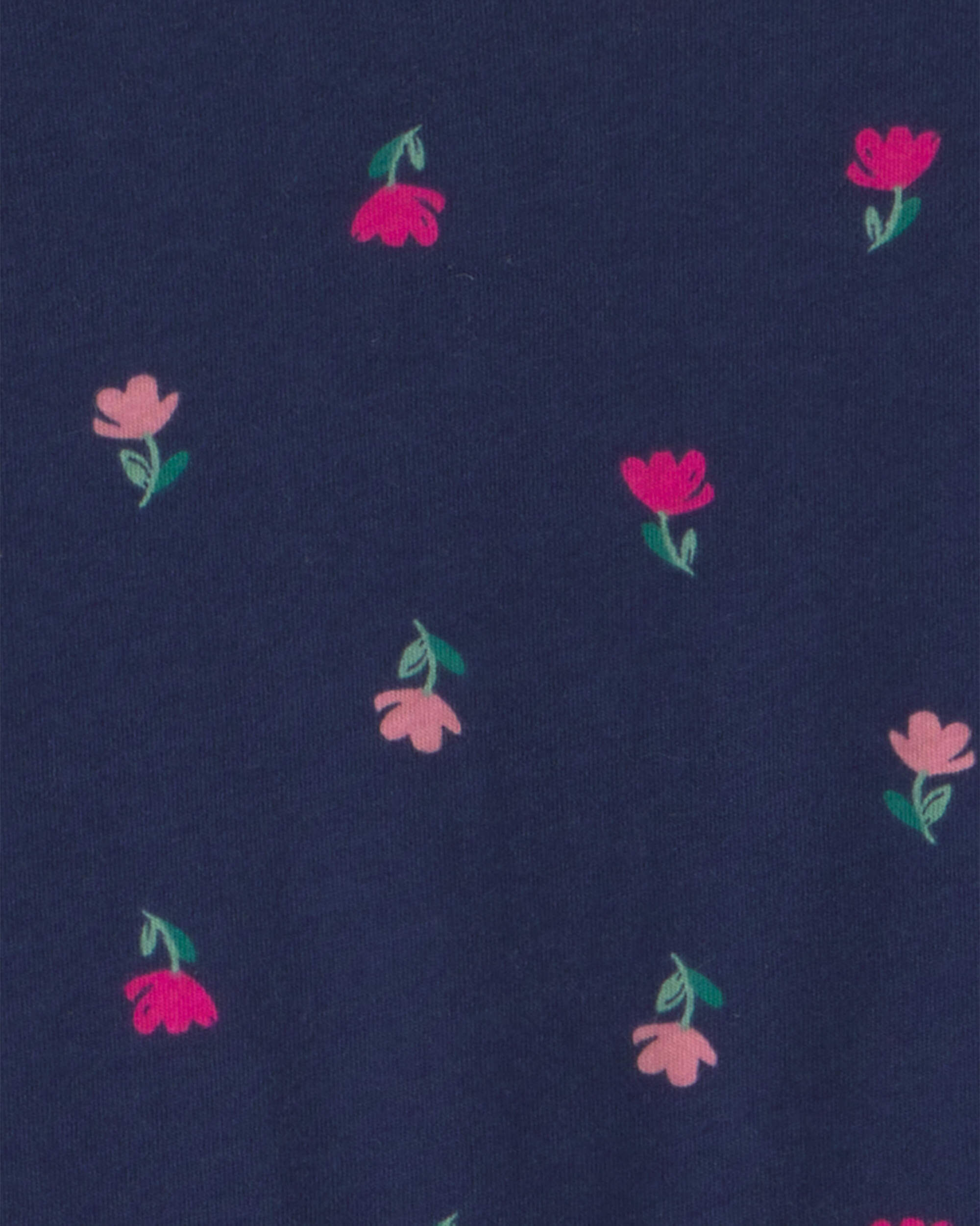 Girls Floral Long-Sleeve Dress - Navy Blue - Image 4