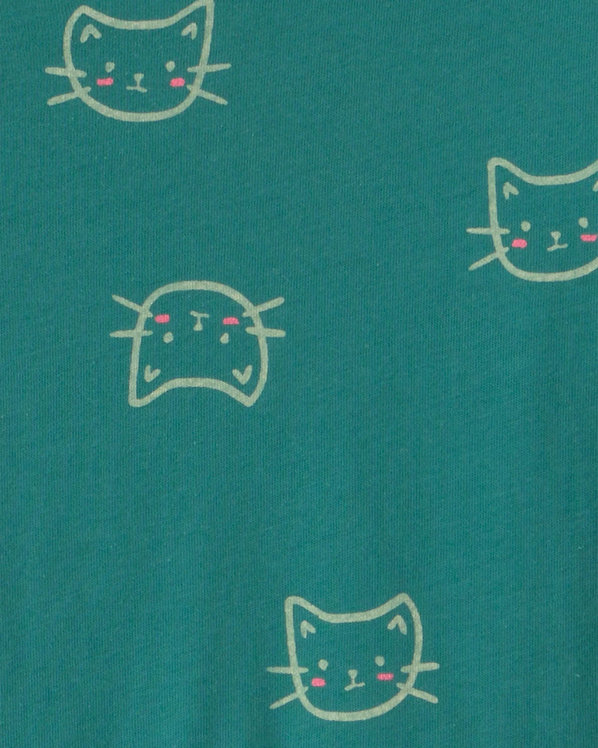 Girls Cat Long-Sleeve Dress - Green - Image 3