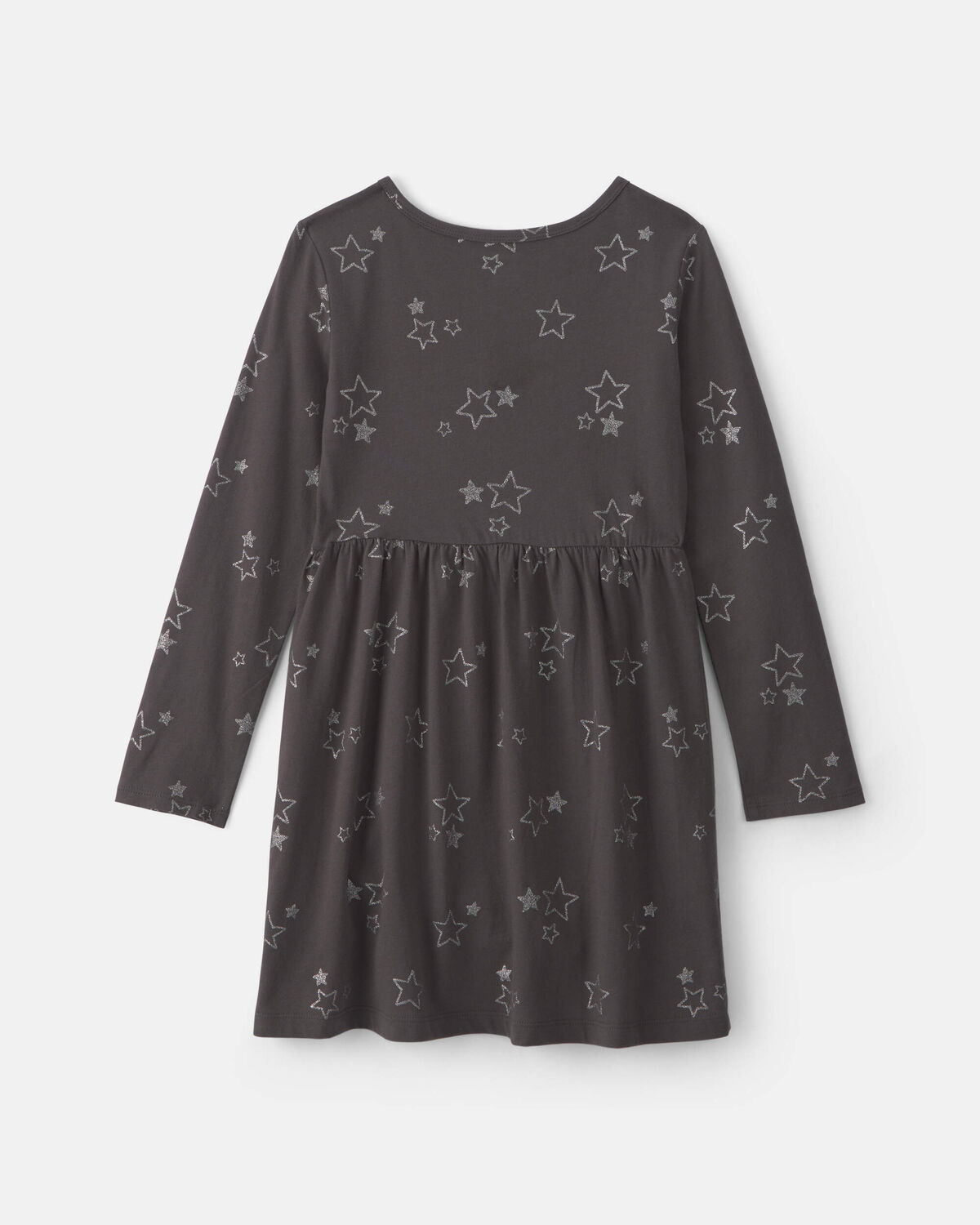 Girls Stars Long-Sleeve Dress - Grey - Image 2