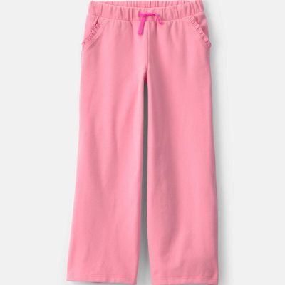 Girls Ribbed Pull-On Pants - Pink