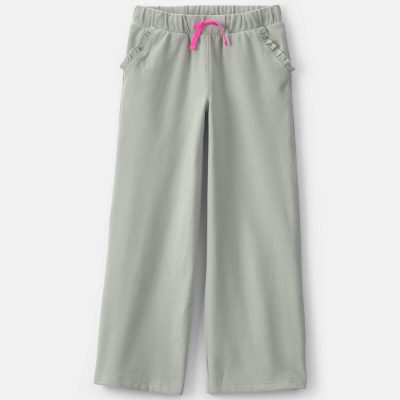 Girls Ribbed Pull-On Pants - Green