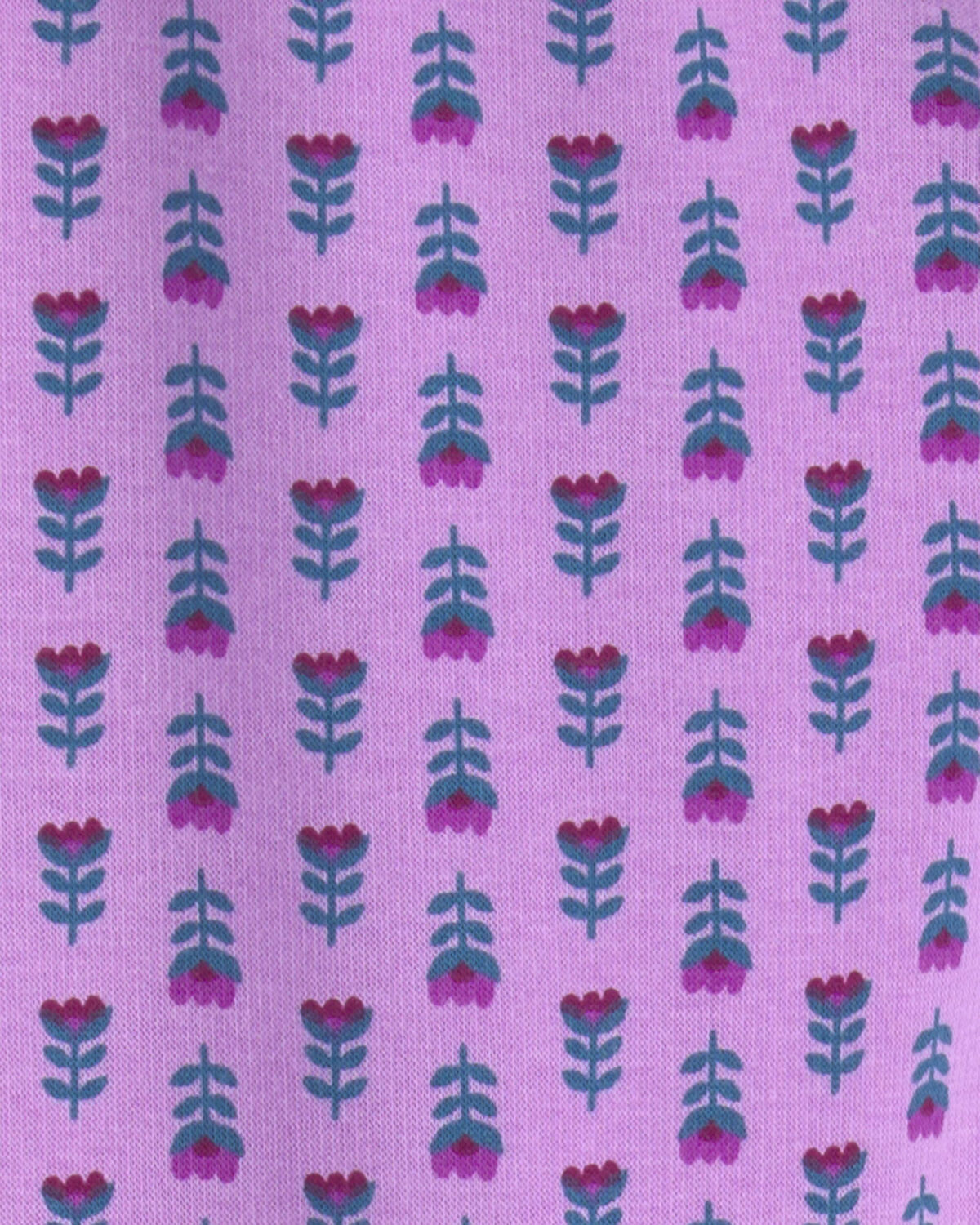 Girls Floral Fleece Pull-On Stretch Leggings - Purple - Image 4