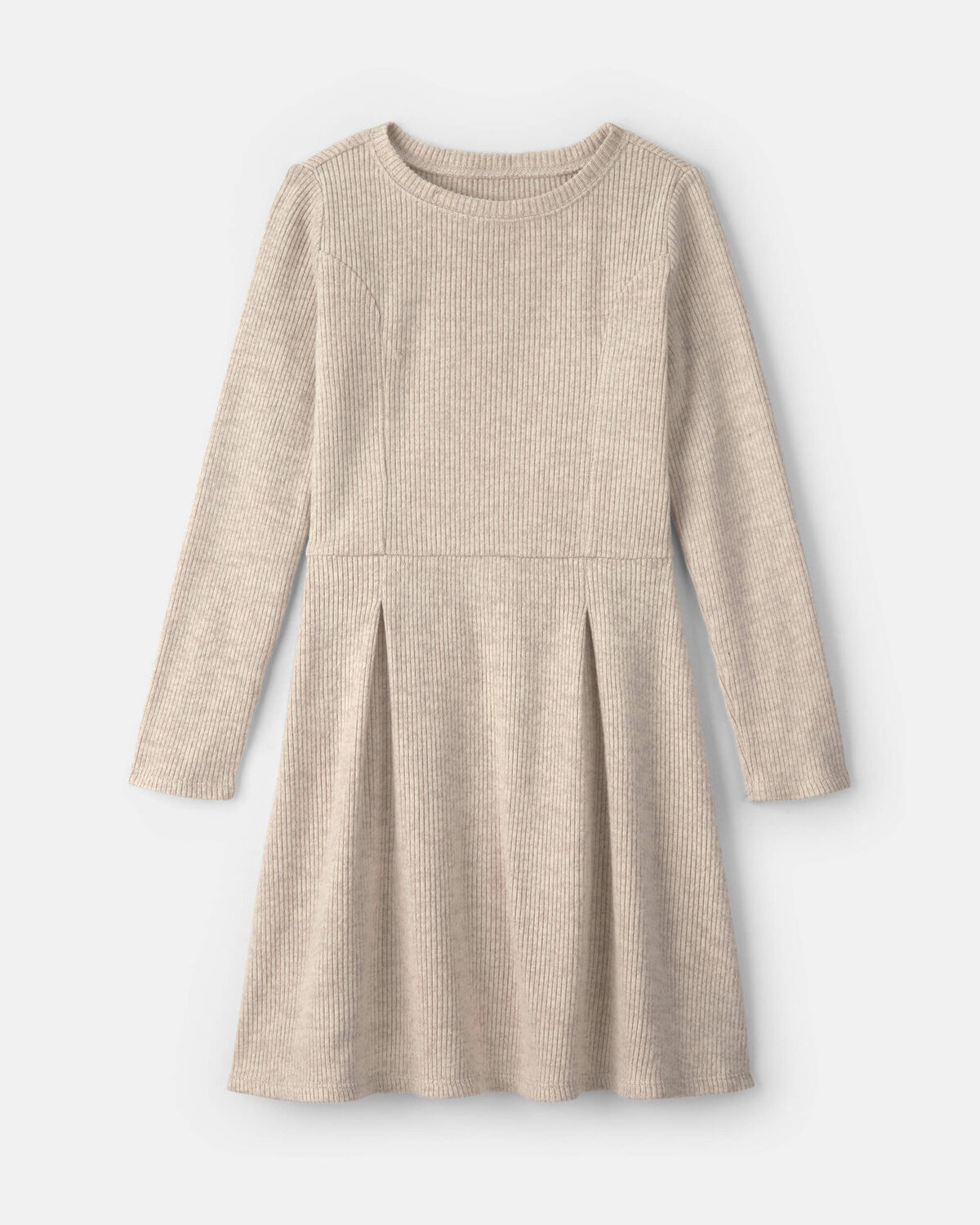 Girls Long-Sleeve Rib Dress - Cream