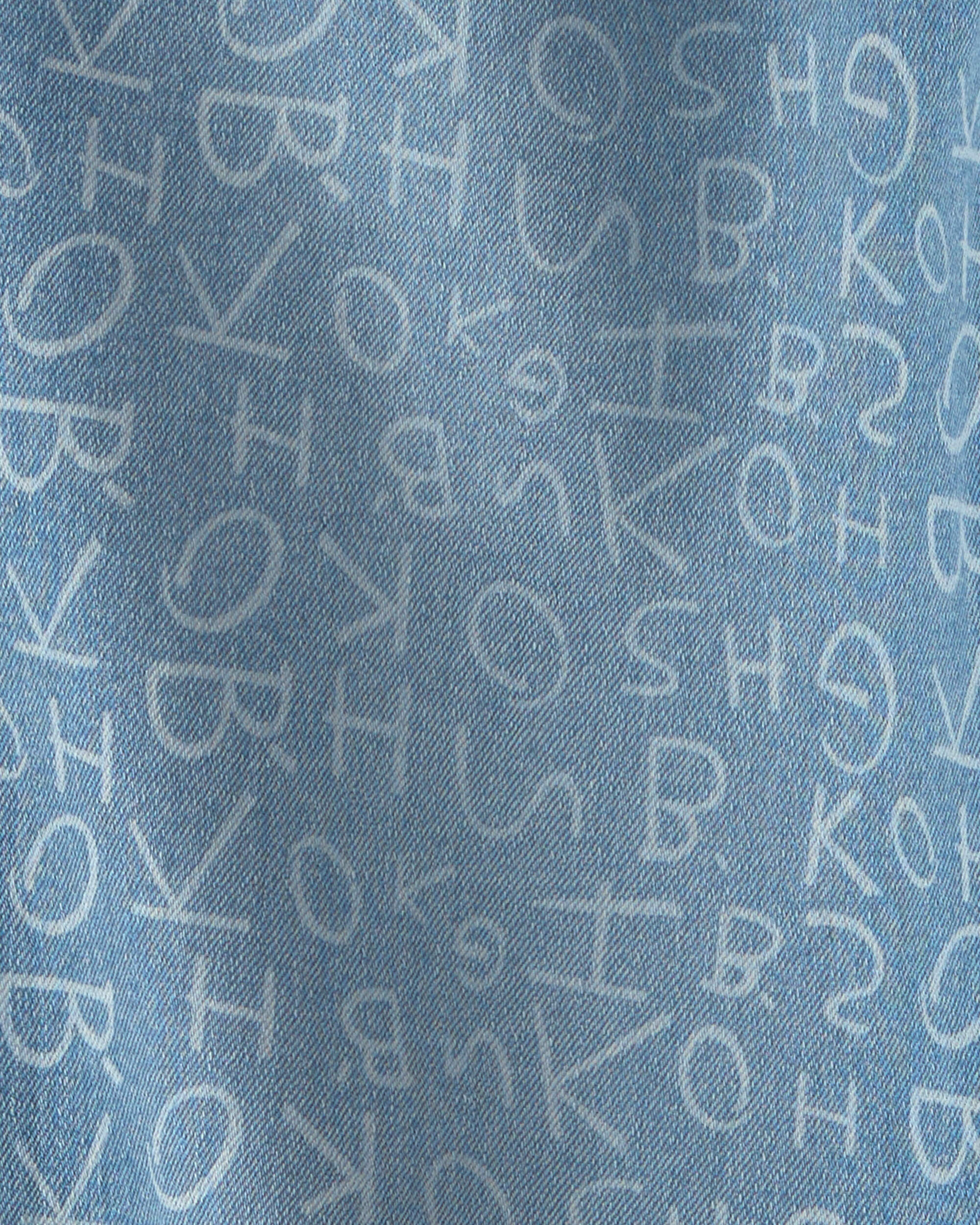 Girls Alphabet Denim Barrel Jeans - Light Wash - Image 4