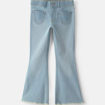 Girls Denim Flare Jeans - Light Wash