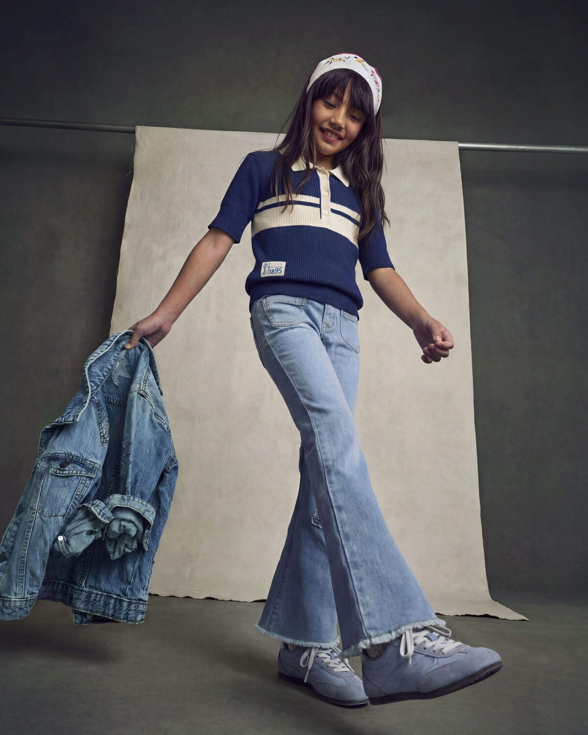 Girls Denim Flare Jeans - Light Wash - Image 4