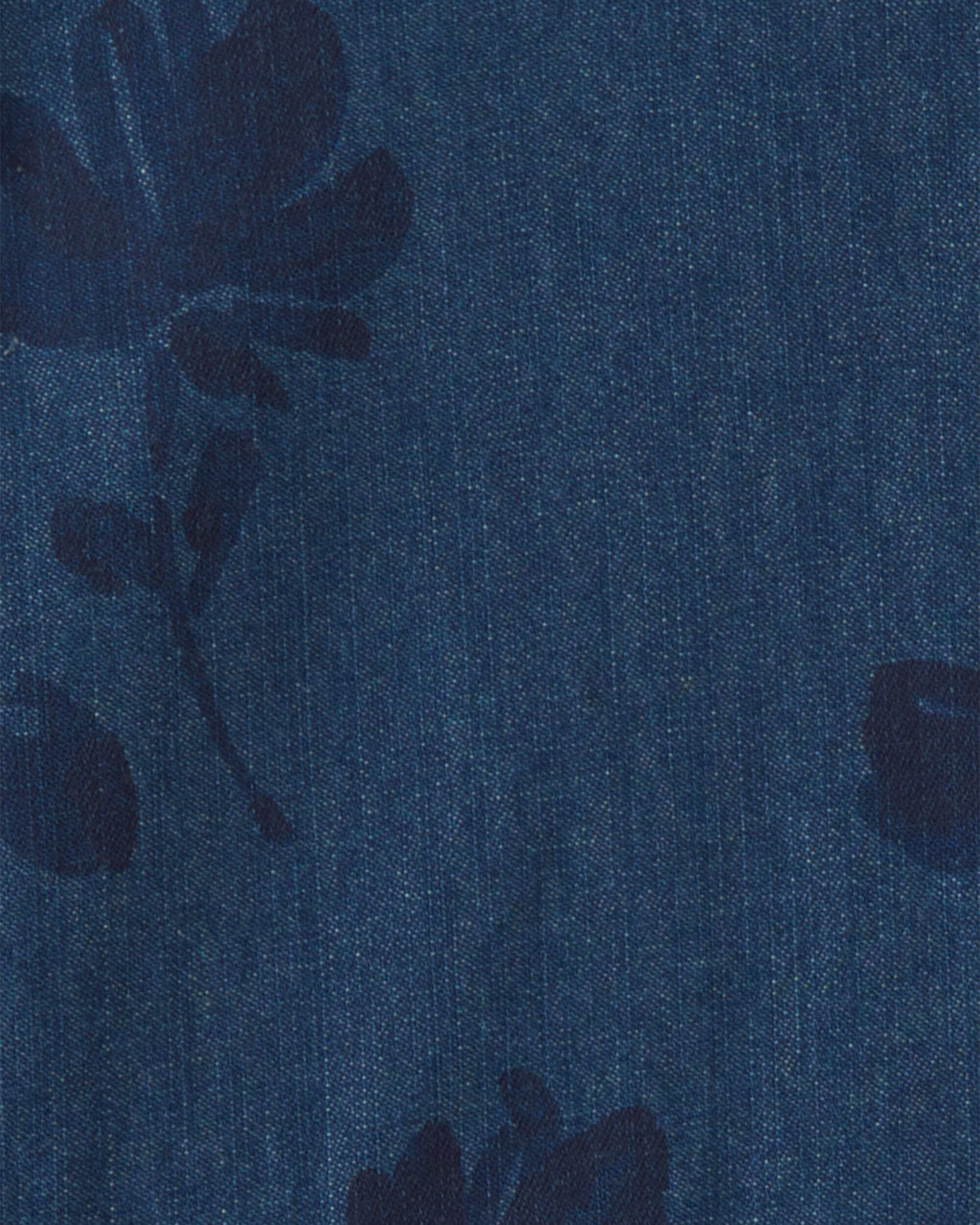 Girls Floral Denim Long-Sleeve Dress - Dark Wash - Image 5