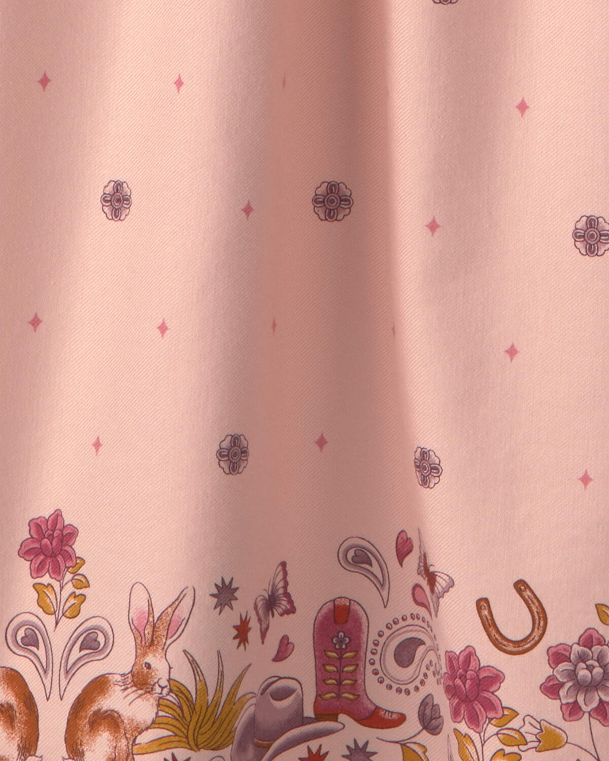 Girls Floral Twill Long-Sleeve Dress - Pink - Image 3