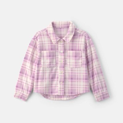 Girls Plaid Fleece Fashion Jacket