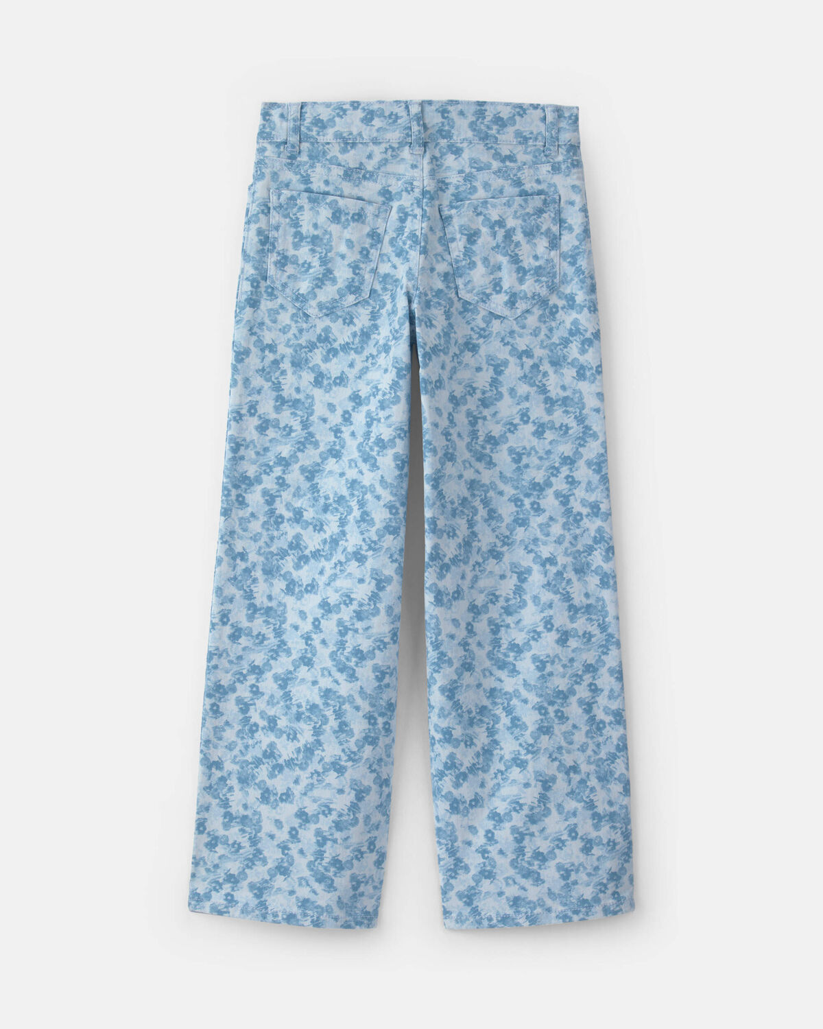 Girls Floral Twill Straight Pants - Blue - Image 2