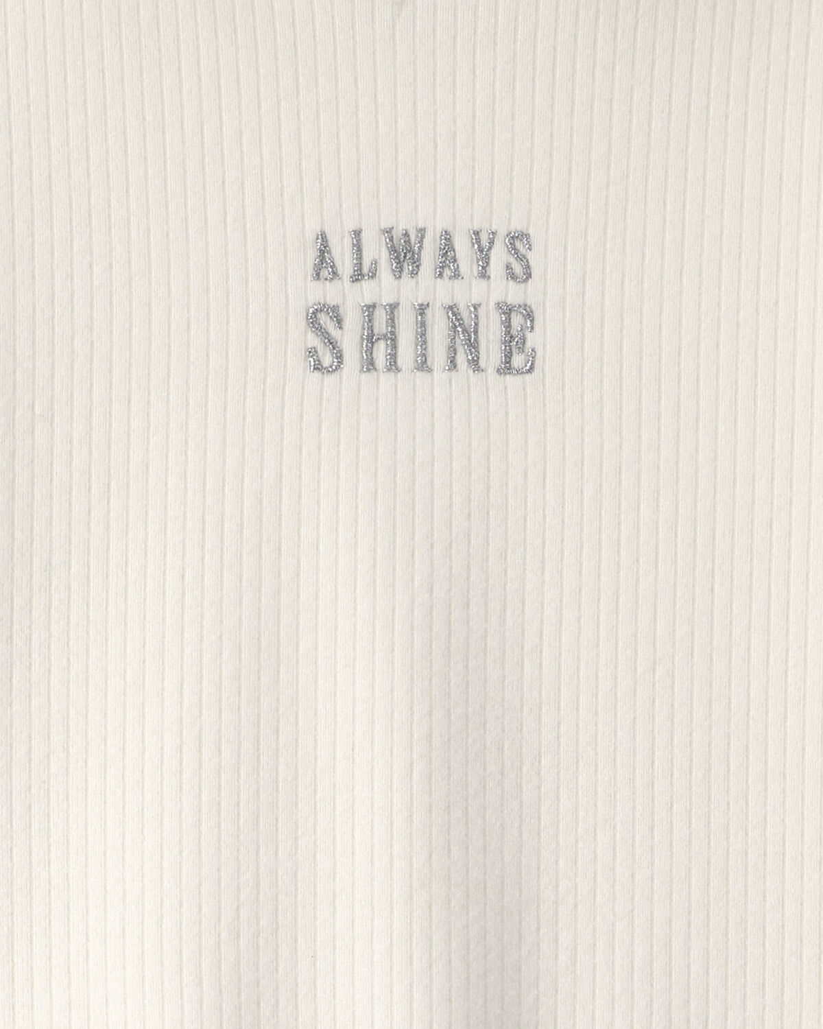 Girls 'Always Shine' Long-Sleeve Mock Neck Top - Cream - Image 2