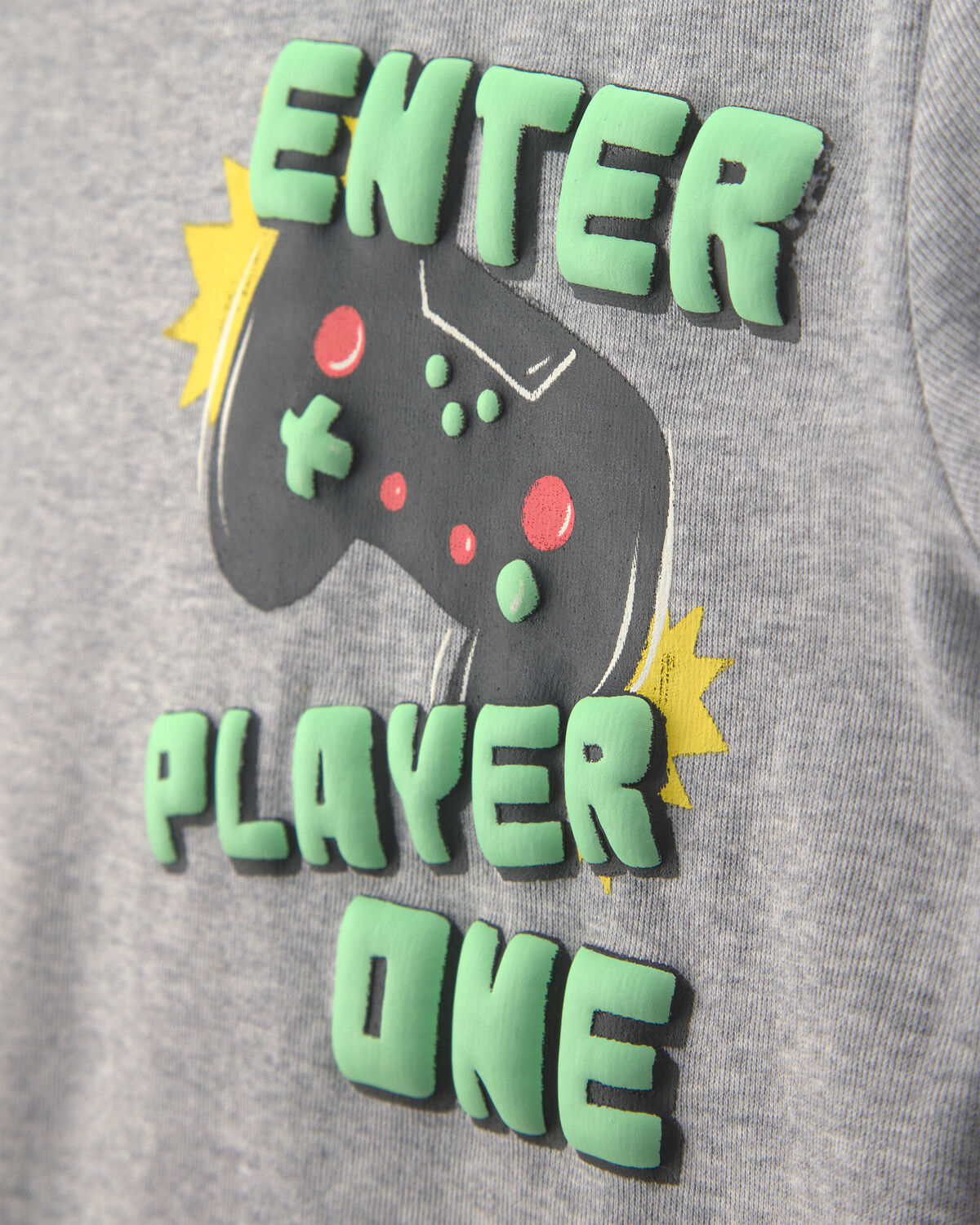 Boys 4-Piece Gamer Cotton Snug Fit Pajama Set - Grey - Image 2