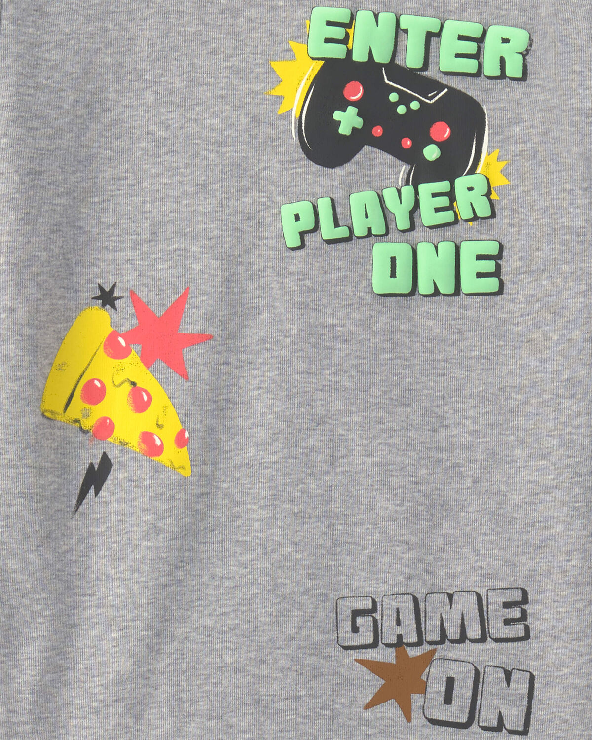 Boys 4-Piece Gamer Cotton Snug Fit Pajama Set - Grey - Image 4