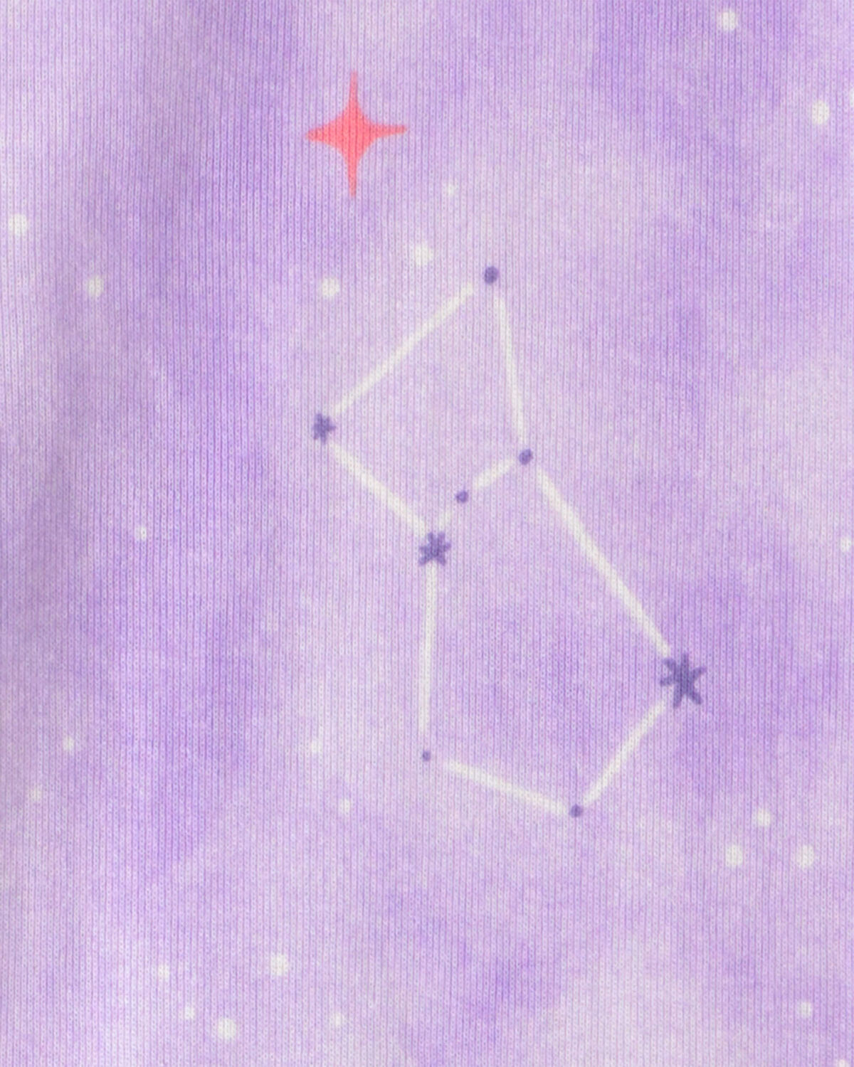 Girls 4-Piece Space Dog Glow in the Dark 100% Cotton Snug Fit Pajama Set - Purple - Image 3