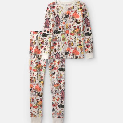 Kids 2-Piece Halloween Scavenger Hunt 100% Cotton Snug Fit Pajama Set
